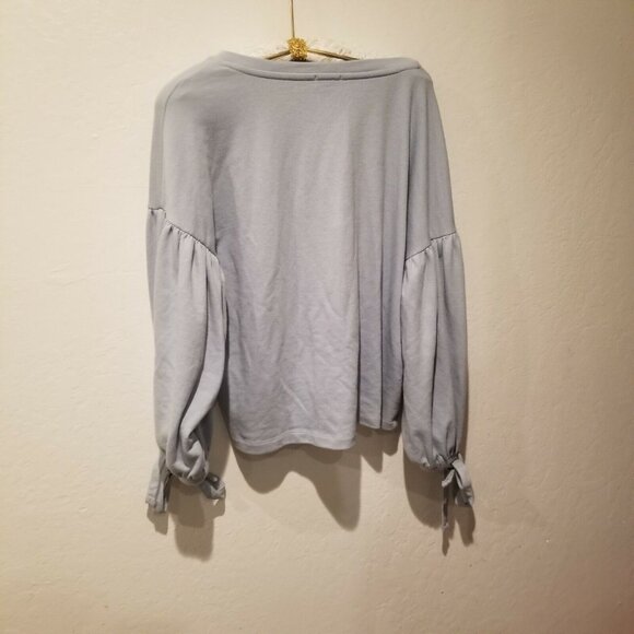 Charming Charlie Boat Neck Tie Sleeve Oversized Sweater Top Pullover XL Blue - Picture 2 of 7